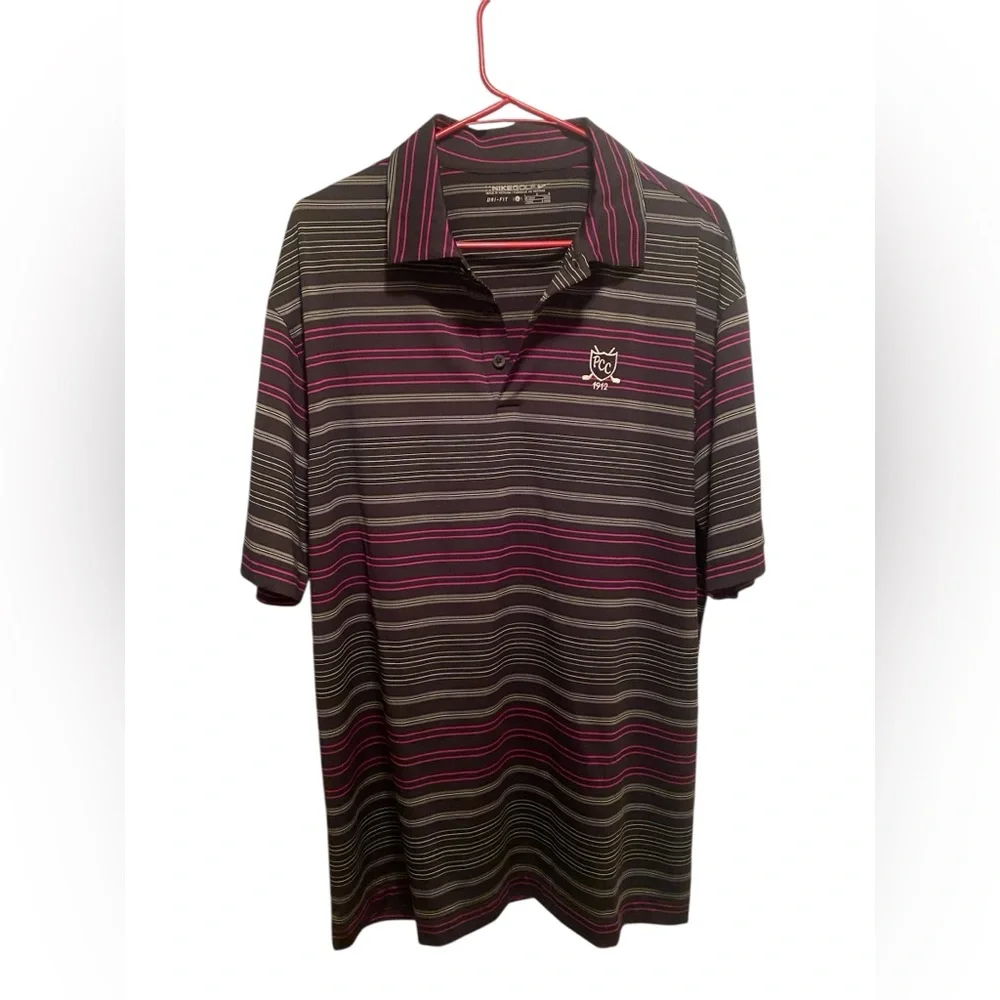 Nike Golf Striped Polo Shirt. Size large. Good condition